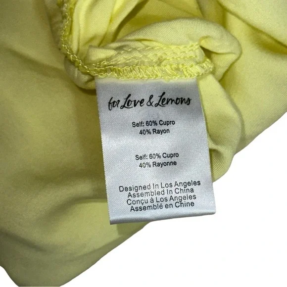 For Love & Lemons Yellow Ruched Rana Mini Dress US S - Picture 8 of 12